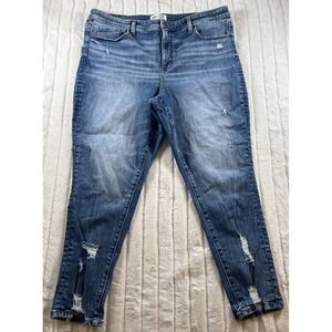 BKE Parker Jeans Womens 36 Universal Fit High Rise Ankle Skinny Distress Stretch